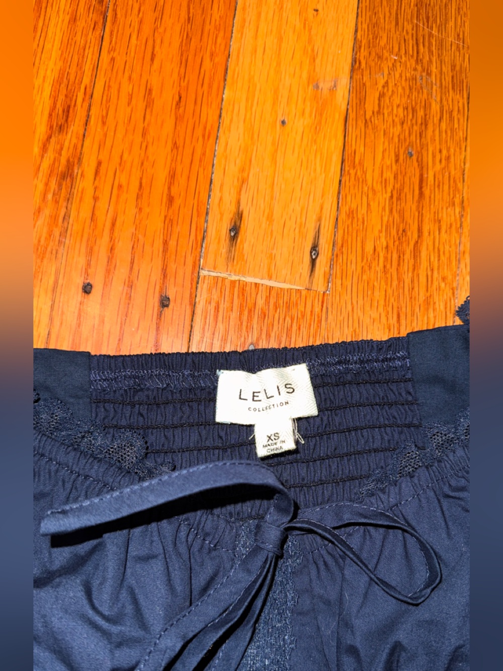 Le Lis navy Lace-Trim corset balloon sleeves - Picture 3 of 5